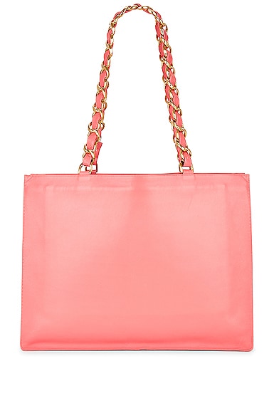 Pre-owned Chanel Chain Tote Bag In Pink