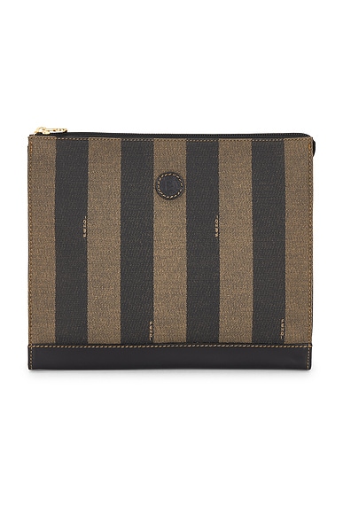Fendi Pequin Striped Vinyl Cosmetic Bag