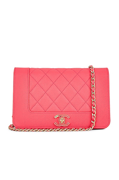 Chanel Mademoiselle Chain Wallet Shoulder Bag in Coral