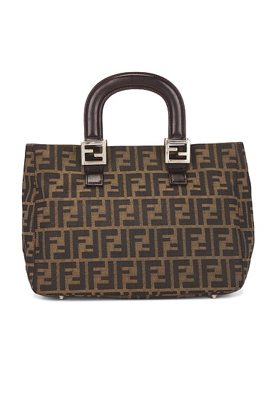 FWRD Renew Fendi Zucca Handbag in Brown
