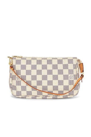 FWRD Renew Louis Vuitton Damier Azur Pochette Accessoires Shoulder Bag in White