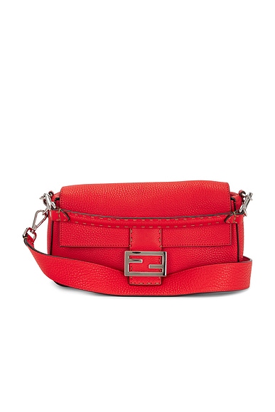 FWRD Renew Fendi Selleria Baguette Shoulder Bag in Red