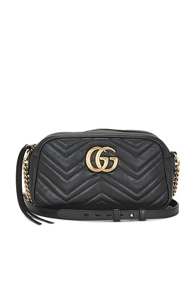 FWRD Renew Gucci GG Marmont Shoulder Bag in Black
