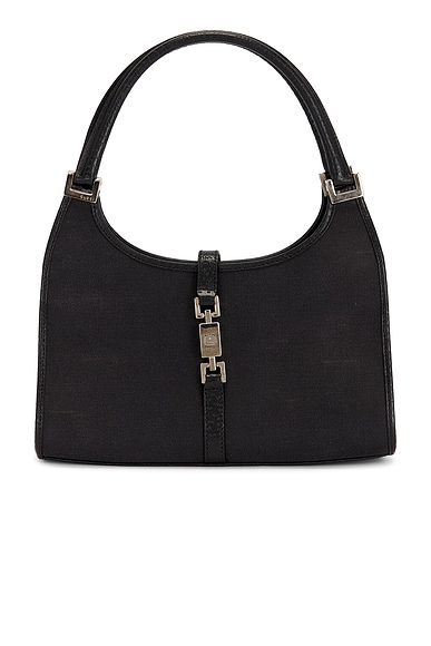 FWRD Renew Gucci Bardot Shoulder Bag in Black