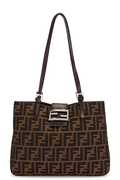 FWRD Renew Fendi Zucca Tote Bag in Brown