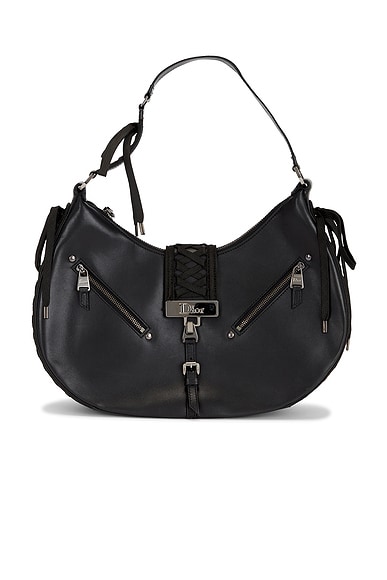 FWRD Renew Dior Admit It Corset Shoulder Bag in Black