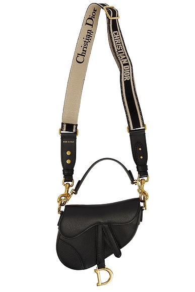 FWRD Renew Dior Mini Saddle Bag in Black