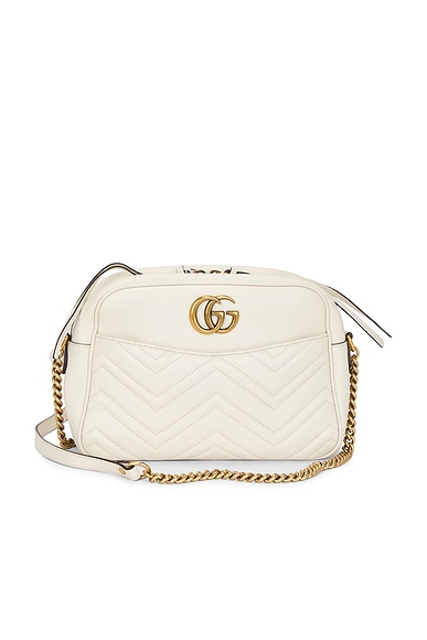 FWRD Renew Gucci GG Marmont Shoulder Bag in White