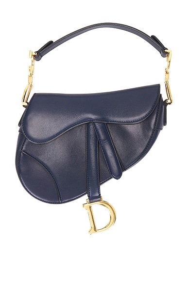 FWRD Renew Dior Saddle Bag in Blue
