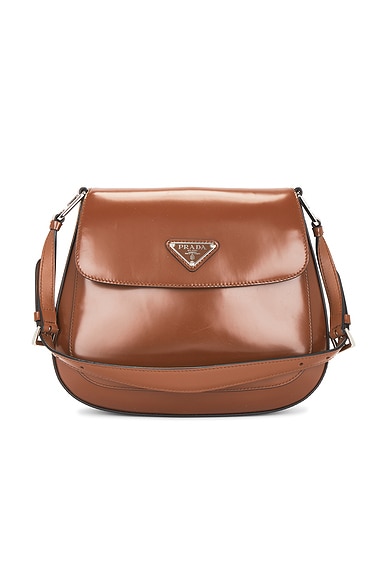 FWRD Renew Prada Cleo Shoulder Bag in Brown