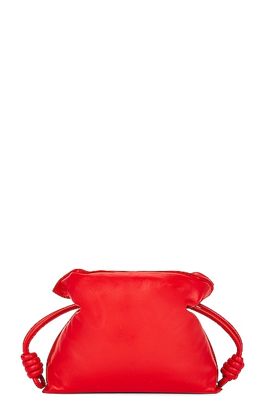 Shop Loewe Flamenco Clutch Puffer Bag In Lipstick