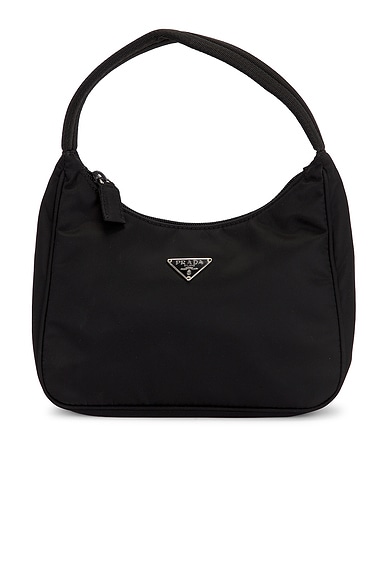 FWRD Renew Prada Tessuto Sport Hobo Bag in Black