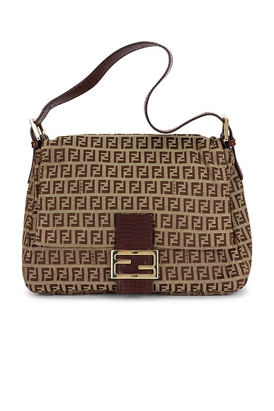 Fendi Zucchino Mama Baguette Shoulder Bag