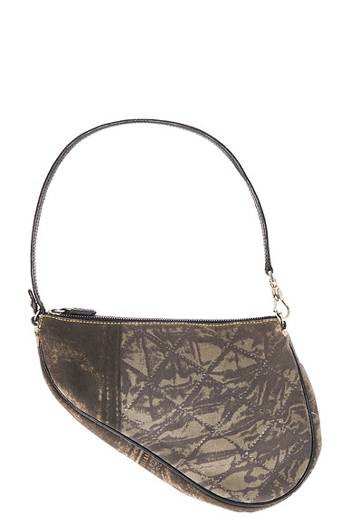 FWRD Renew Dior Vintage Denim Saddle Bag in Black