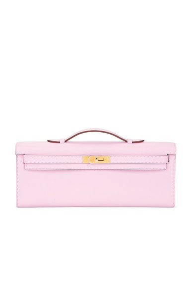 FWRD Renew Hermes Swift Kelly Cut Pochette in Mauve Sylvestre