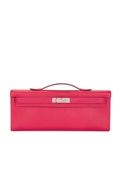 FWRD Renew Hermes Epsom Kelly Cut Pochette in Rouge Casague