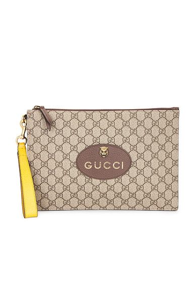 FWRD Renew Gucci Neo Vintage Pouch in Beige
