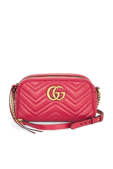 FWRD Renew Gucci GG Marmont Shoulder Bag in Red