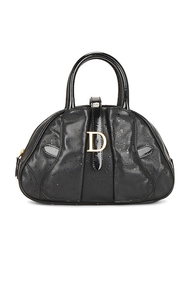 FWRD Renew Dior Mini Double Saddle Bowler Bag in Black