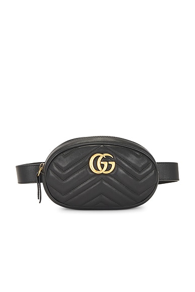 FWRD Renew Gucci GG Marmont Belt Bag in Black