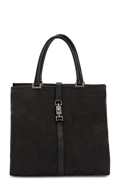 FWRD Renew Gucci Bardot Tote Bag in Black