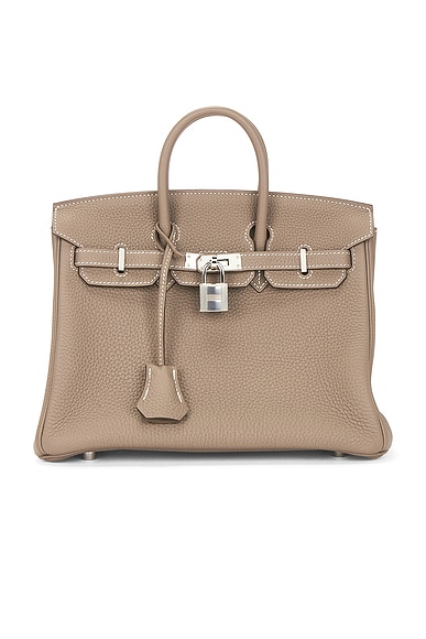 FWRD Renew Hermes Togo Birkin 25 Handbag in Etoupe