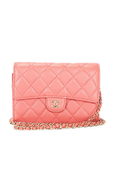 Chanel Caviar Mini Classic Flap Wallet On Chain