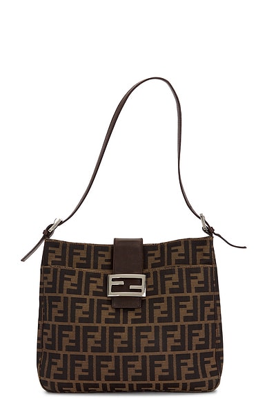 FWRD Renew Fendi Zucca Mama Baguette Shoulder Bag in Brown