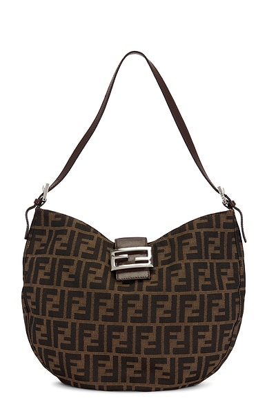 FWRD Renew Fendi Zucca Hobo Bag in Brown