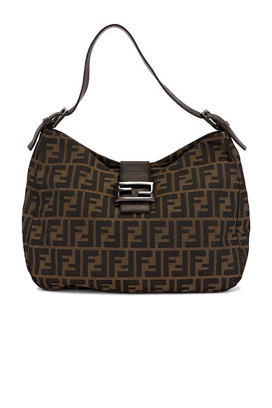 FWRD Renew Fendi Zucca Hobo Bag in Tobacco Brown