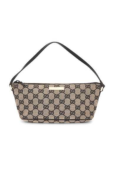 FWRD Renew Gucci GG Boat Pochette Shoulder Bag in Black