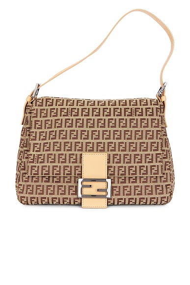 Fendi Zucchino Mama Baguette Shoulder Bag