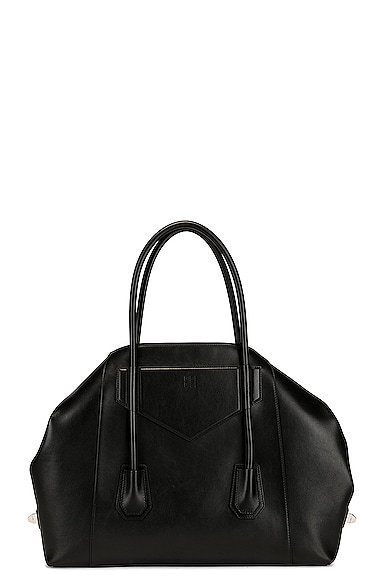Shop Givenchy Medium Antigona Lock Soft Bag In Black