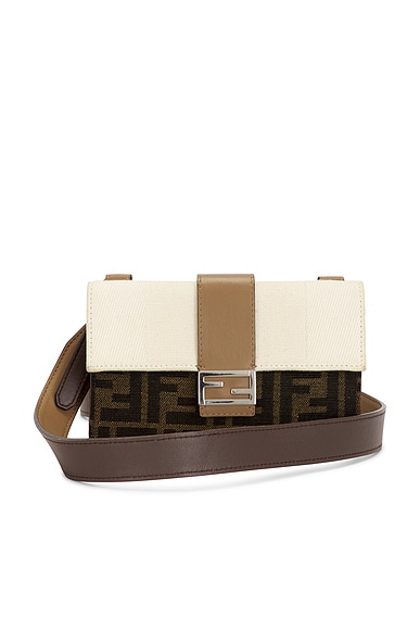 FWRD Renew Fendi Zucca Baguette Shoulder Bag in Brown