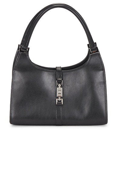 FWRD Renew Gucci Bardot Shoulder Bag in Black