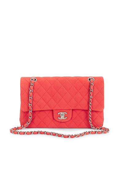 FWRD Renew Chanel Cowhide Classic Double Flap Bag in Coral