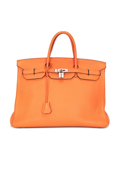 FWRD Renew Hermes Togo Birkin 40 Handbag in Orange