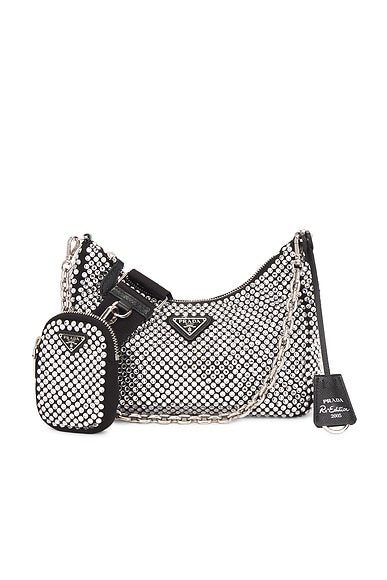 Prada Crystal Satin Re-Edition 2005 Shoulder Bag