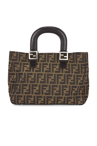 FWRD Renew Fendi Zucca Handbag in Brown