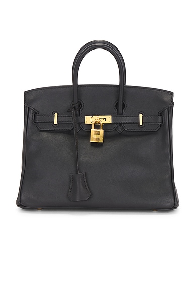 FWRD Renew Hermes Swift Birkin 25 Handbag in Noir