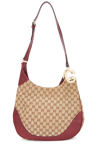 FWRD Renew Gucci Charlotte Hobo Bag in Beige