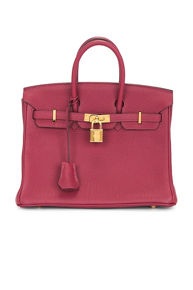 FWRD Renew Hermes Togo Birkin 25 Handbag in Bordeaux