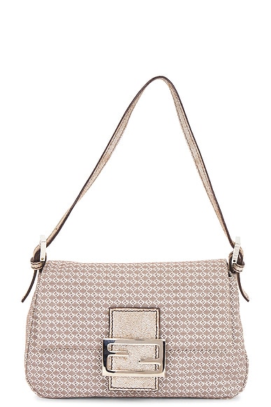 FWRD Renew Fendi Mini Mama Baguette Shoulder Bag in Silver