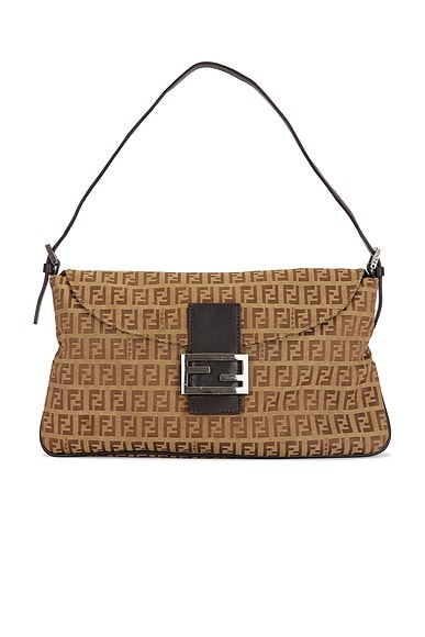 Fendi Zucchino Baguette Shoulder Bag