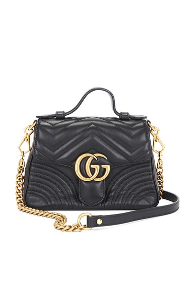 FWRD Renew Gucci GG Marmont Handbag in Black