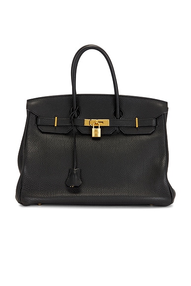 FWRD Renew Hermes Togo Birkin 35 Retourne Handbag in Noir