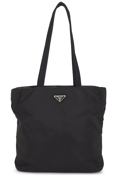 FWRD Renew Prada Tessuto Tote Bag in Black