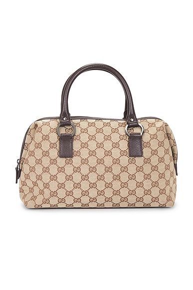 FWRD Renew Gucci Boston Bag in Beige