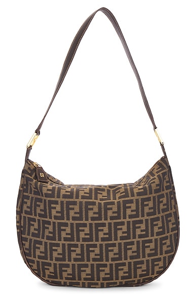 FWRD Renew Fendi Zucca Shoulder Bag in Brown
