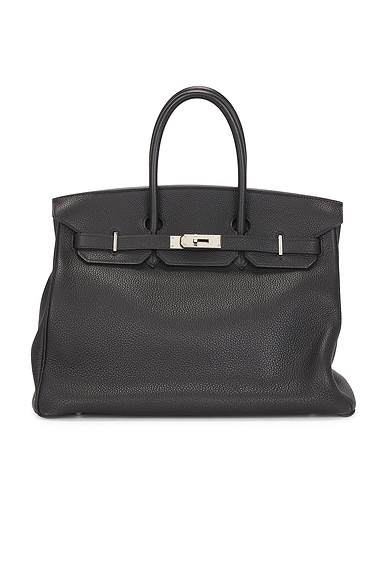 FWRD Renew Hermes Togo Birkin 35 Handbag in Noir